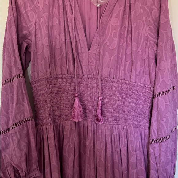NWT Boston Proper Purple Long Sleeve Ruffle Hem Maxi Dress Womens Size M - Picture 4 of 6